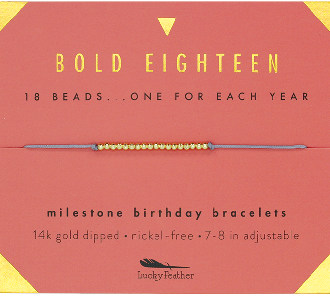 18th Milestone Birthday Bracelet - A Bead for Each Year