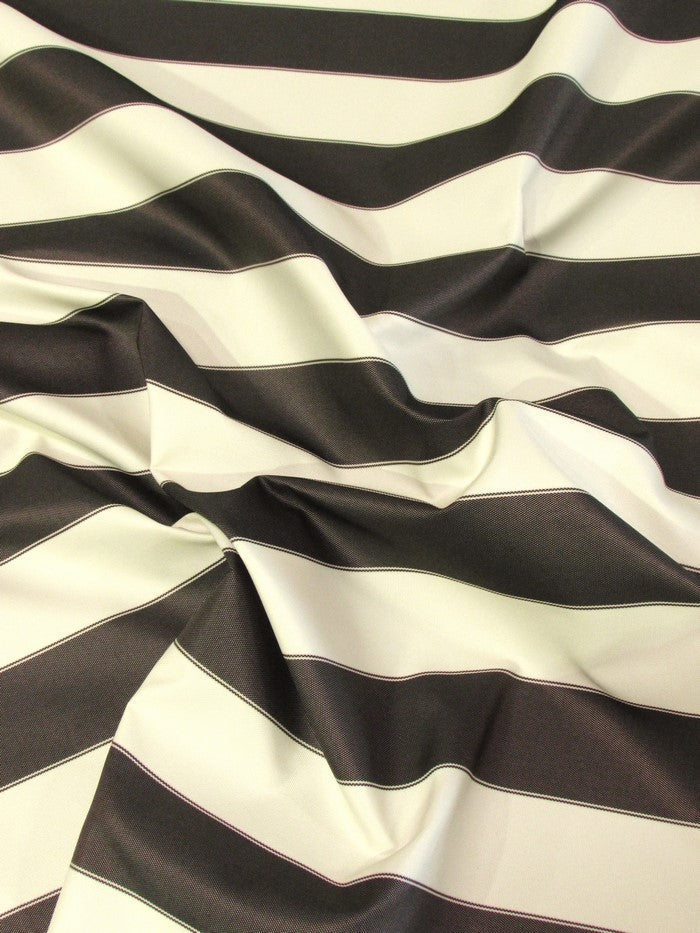 2 Tone Stripe Deck Canvas Outdoor Waterproof Fabric / Dark Gray/Light Gray / Sold By The Yard Closeout!!!