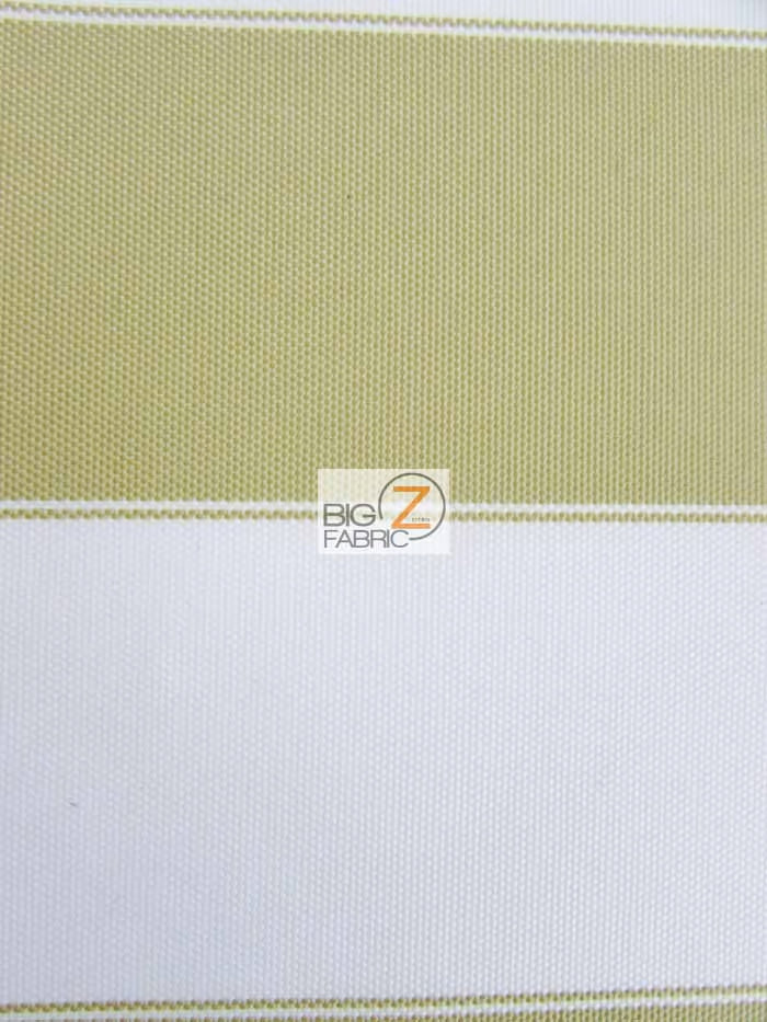 2 Tone Stripe Deck Canvas Outdoor Waterproof Fabric / Olive/Ivory / Sold By The Yard Closeout!!!