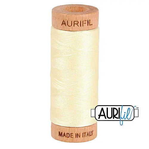 2110 Light Lemon Aurifil Cotton 80wt Spool||color:2110 Light Lemon