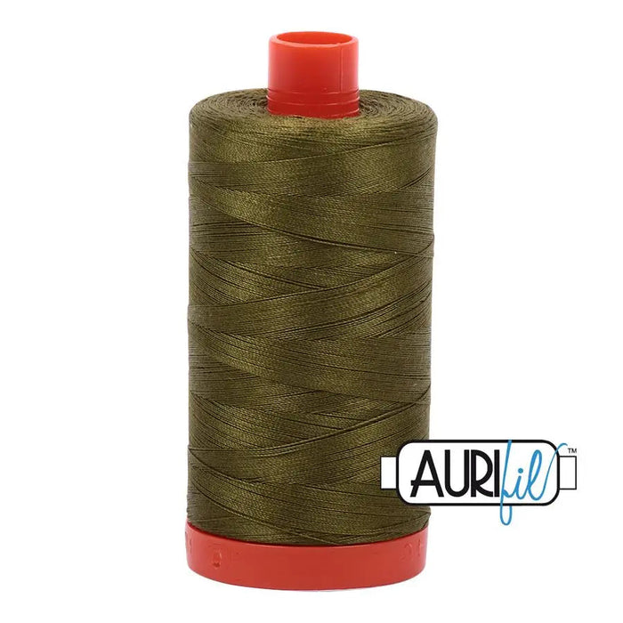 2887 Very Dark Olive Aurifil Cotton 50wt Large Spool||color:2887 Very Dark Olive