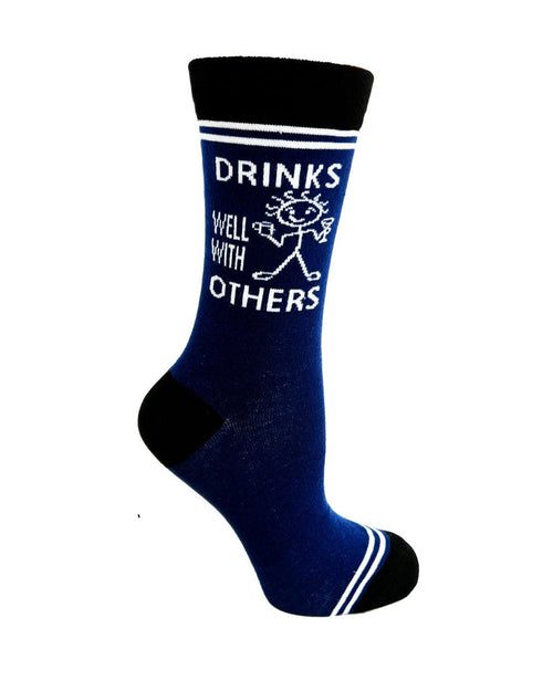 (3 Pairs) Drinks Well With Others - Hey Now Unisex Crew Socks - Wholesale