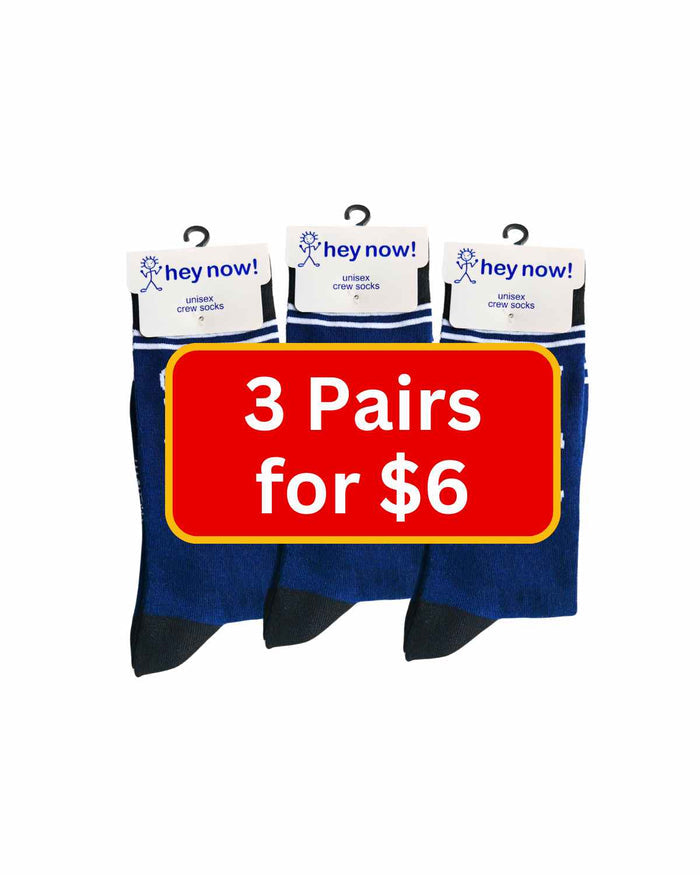 (3 Pairs) Expert Monkey Spanker - Hey Now Unisex Crew Socks - Wholesale