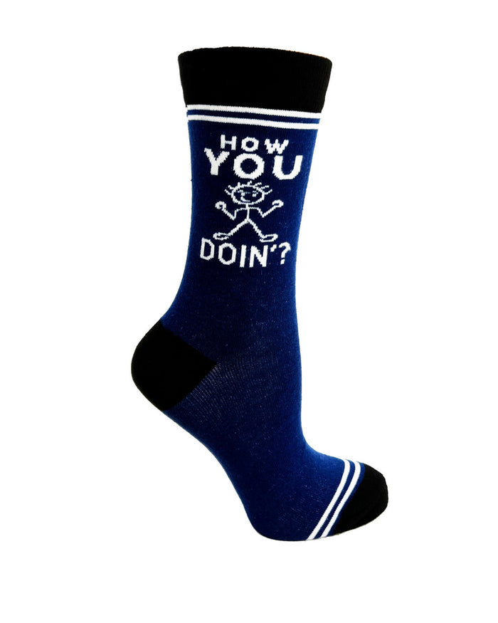 (3 Pairs) How You Doin'? - Hey Now Unisex Crew Socks - Wholesale