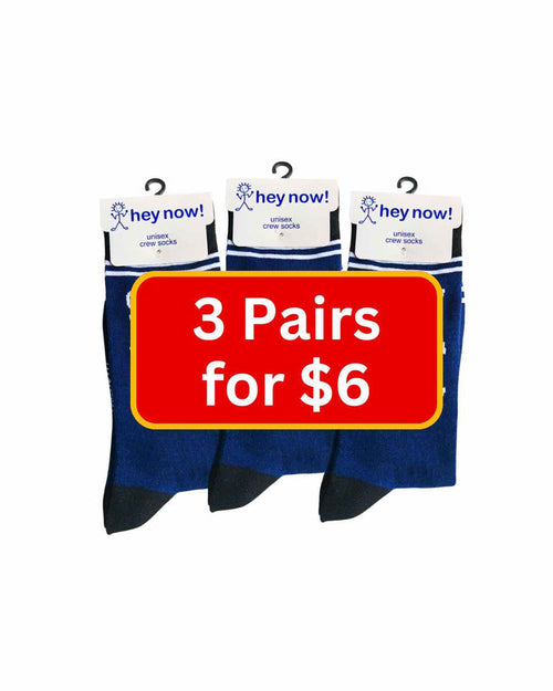 (3 Pairs) I Can’t Help What My Face Does When You Speak - Hey Now Unisex Crew Socks - Wholesale