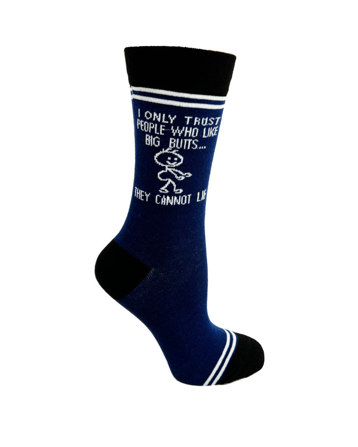 (3 Pairs) I Only Trust People Who Like Big Butts, They Cannot Lie - Hey Now Unisex Crew Socks - Wholesale