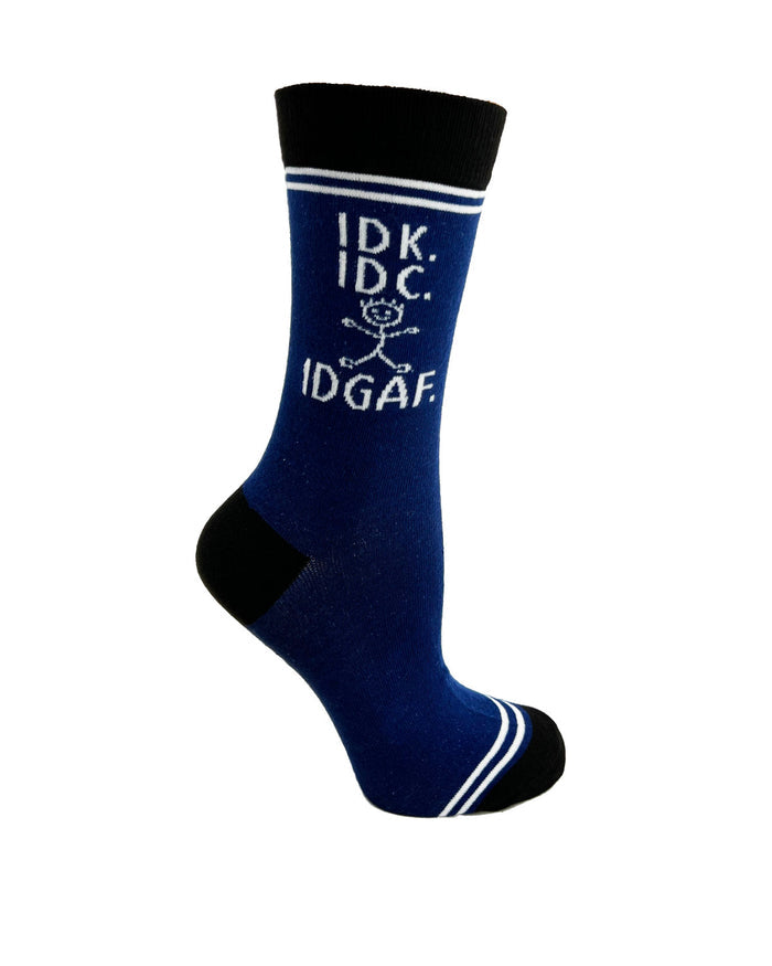 (3 Pairs) IDK. IDC. IDGAF. - Hey Now Unisex Crew Socks - Wholesale