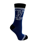 (3 Pairs) If You're Here, Who's Running Hell? - Hey Now Unisex Crew Socks - Wholesale