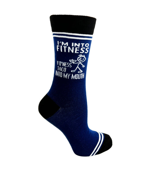 (3 Pairs) I’m Into Fitness, Fit’ness Taco Into My Mouth - Hey Now Unisex Crew Socks - Wholesale