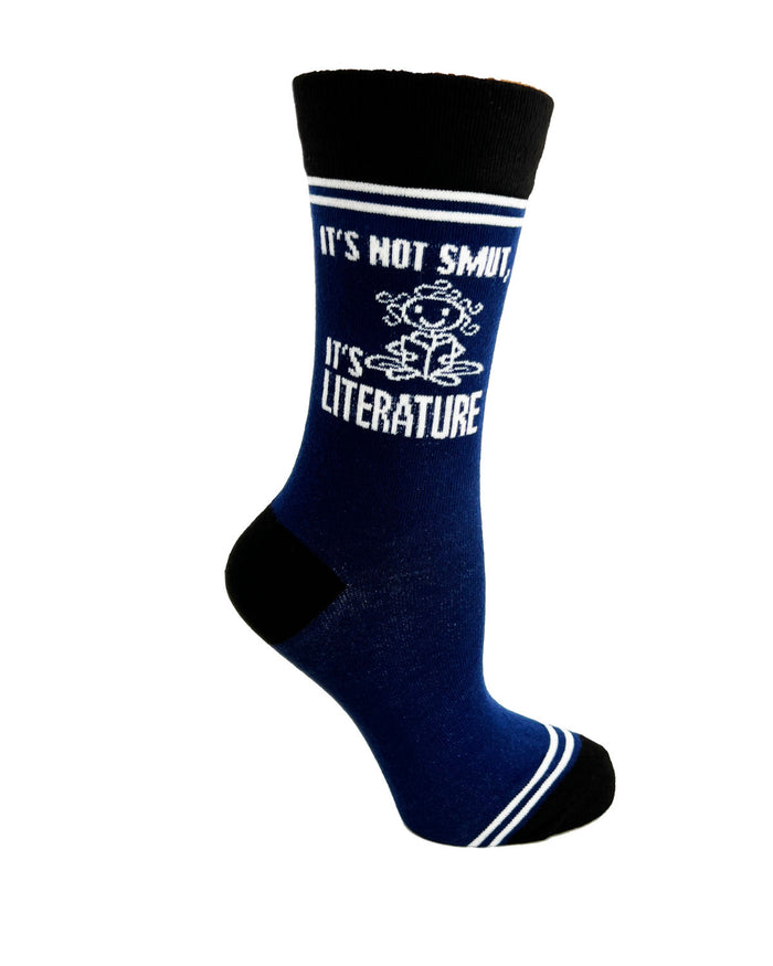 (3 Pairs) It’s Not Smut, It’s Literature - Hey Now Unisex Crew Socks - Wholesale