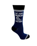 (3 Pairs) That Sounds Like Not My Problem #Retired - Hey Now Unisex Crew Socks - Wholesale