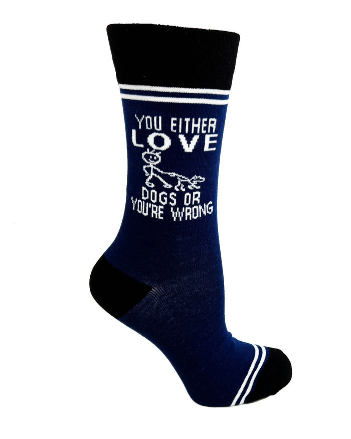 (3 Pairs) You Either Love Dogs Or You’re Wrong - Hey Now Unisex Crew Socks - Wholesale