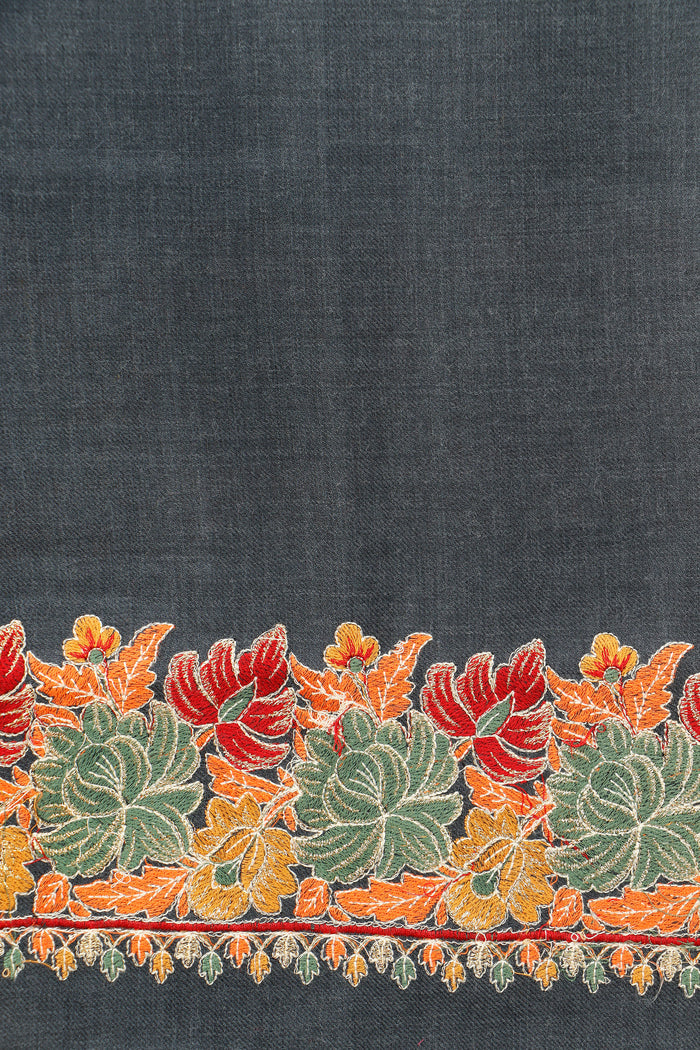 4 Border Embroidered Shawl – Machine Embroidery, 45 x 90 inches