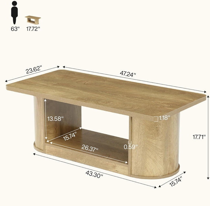 47" Rectangle Coffee Table - Canva Home
