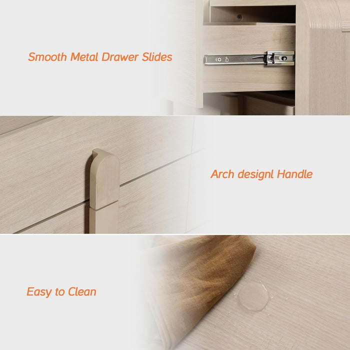 47.2" Alma 6 Drawers Mid Century Modern Drawers - Canva Home