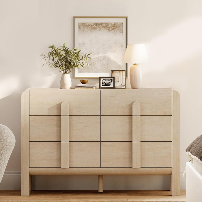 47.2" Alma 6 Drawers Mid Century Modern Drawers - Canva Home