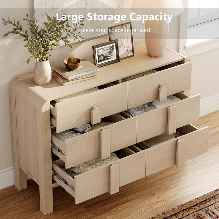 47.2" Alma 6 Drawers Mid Century Modern Drawers - Canva Home