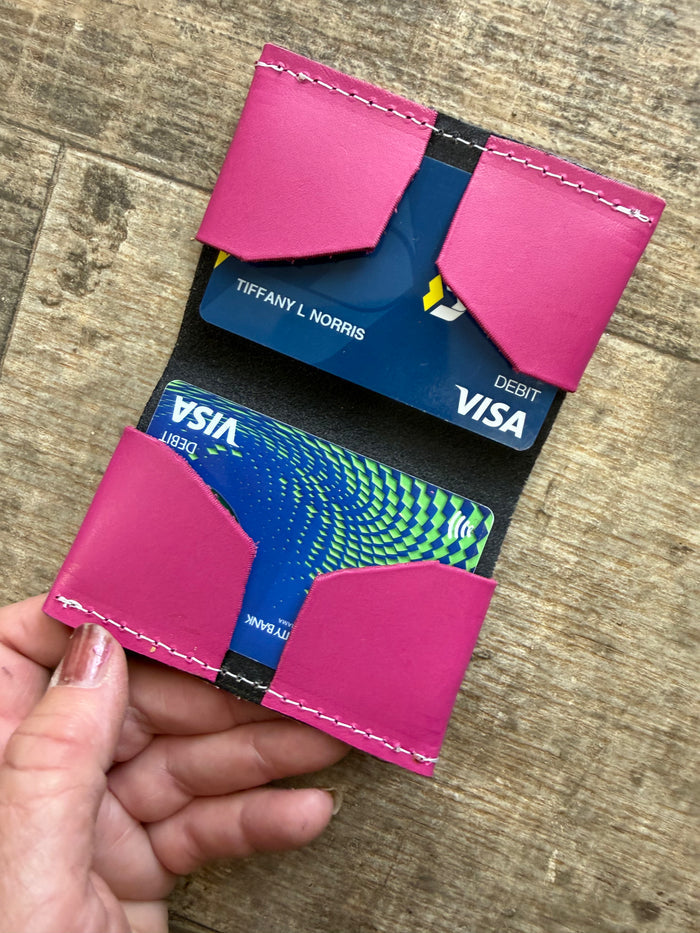 Cardholder unisex leather minimalist card wallet