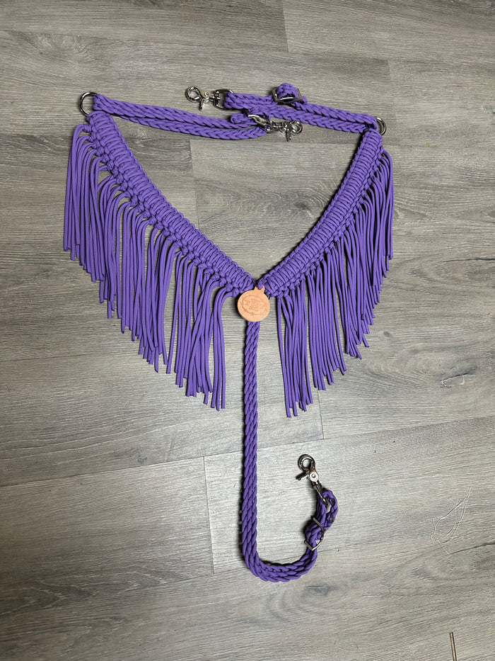 fringe breast collar light purple