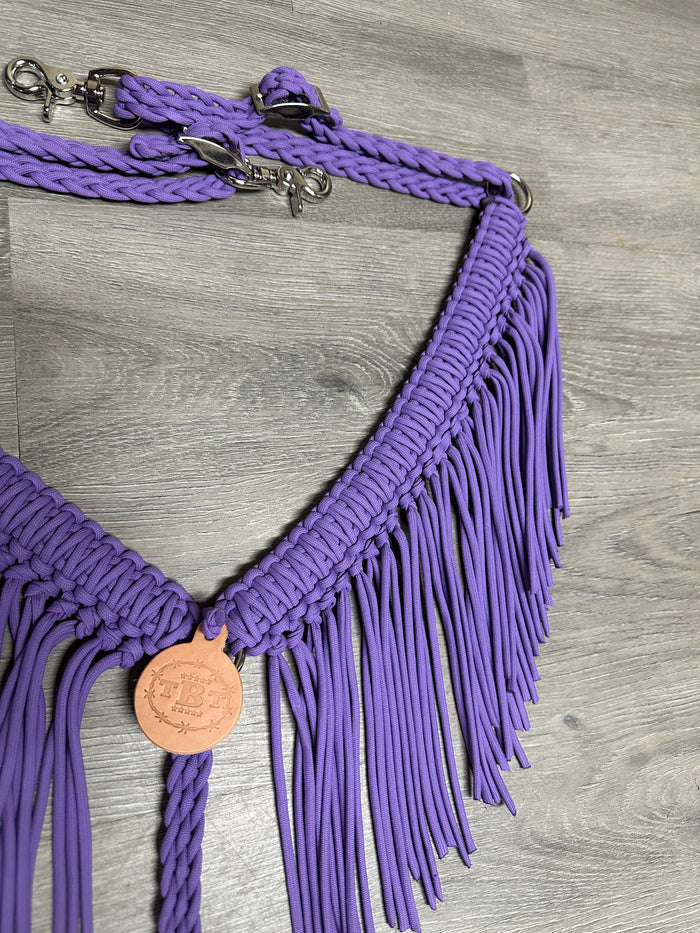fringe breast collar light purple