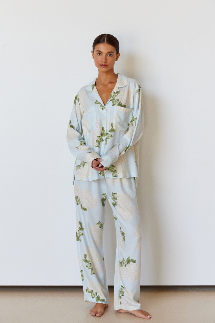 Piyama Abigail Sleep Set - Long - ECOVERO™ - Heirloom Hydrangea — front view