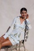 Piyama Abigail Sleep Set - Long Sleeve - ECOVERO™ - Heirloom Hydrangea — front view
