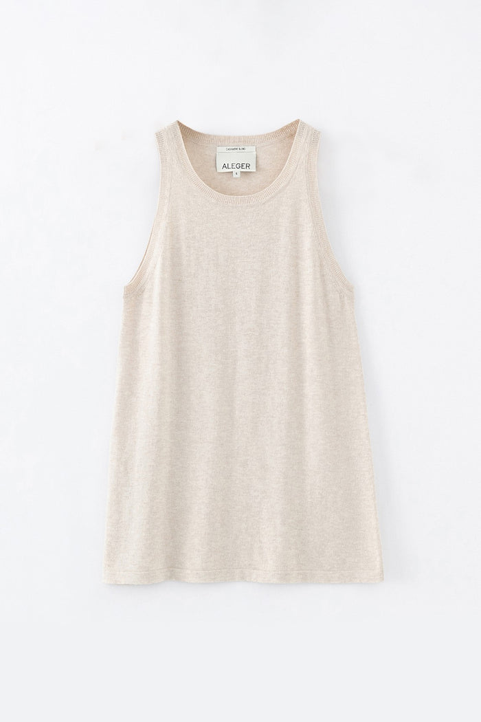 Aleger N.2140 Cashmere Blend Beach Tank - Prosecco Apparel > Women > Clothing > Tops > Tank Tops > Aleger Hyde Boutique