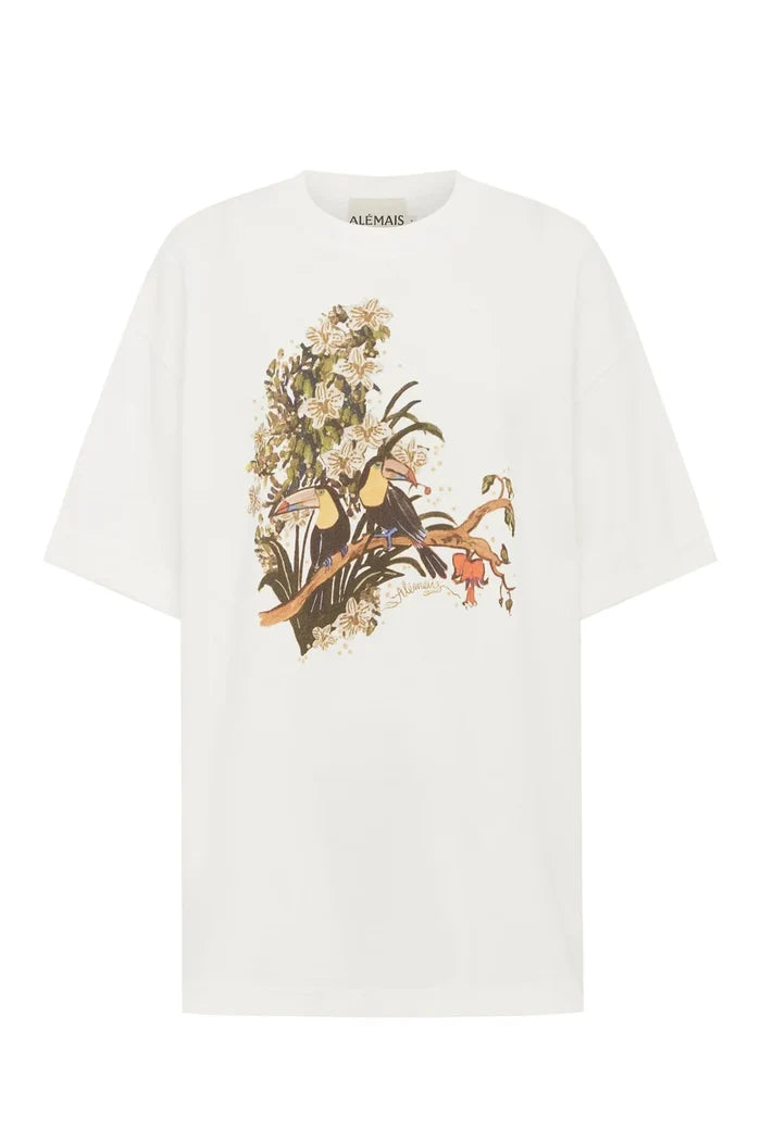 Alémais Toucan Tango Tee - Cream Apparel > Women > Clothing > Tops > Tees > Graphic Tees > Alémais Hyde Boutique