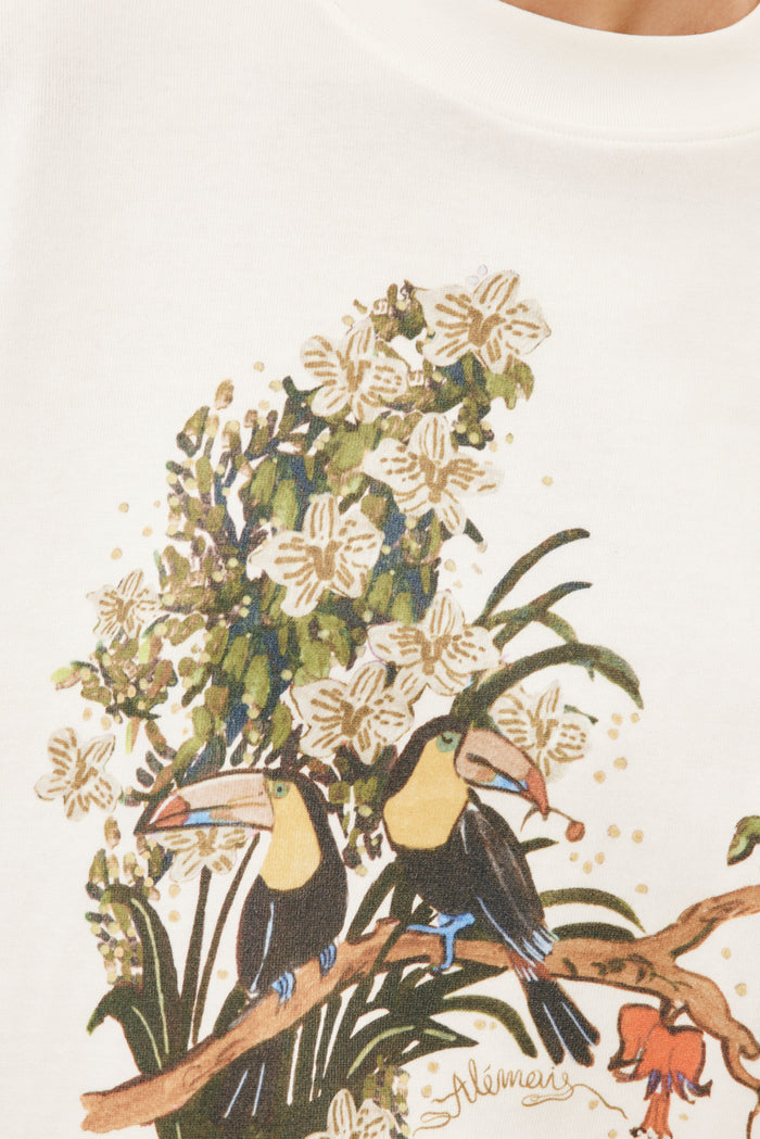 Alémais Toucan Tango Tee - Cream Apparel > Women > Clothing > Tops > Tees > Graphic Tees > Alémais Hyde Boutique