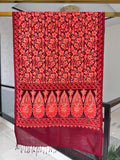 Ari Jaal embroidered stole, fine needlework, 28x80 inches