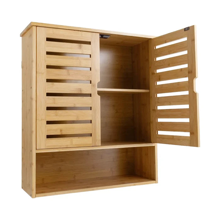 Bamboo Wall Mounted Bathroom Cabinet - Canva Home
