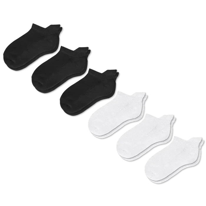 Black & White 6 pairs ankle socks