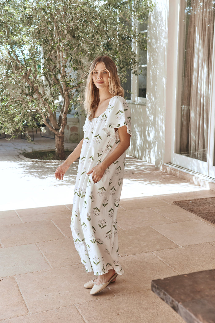 Piyama Betty Lounge Dress - Long - Cotton Modal - Dandelion Lilac — view 5