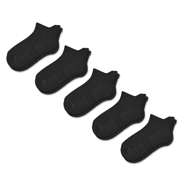 Black Ankle Compression Socks 5-Pack Bundle