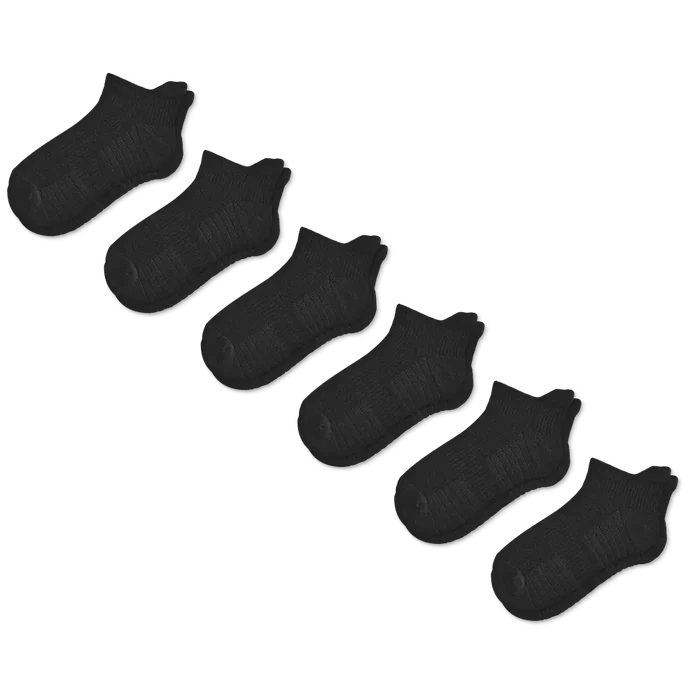 Viasox Black Ankle Compression Socks Bundle 6-Pack front view