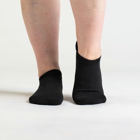 Viasox Black Ankle Socks Bundle 3-Pack stretched display