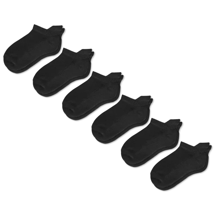 Viasox Black Ankle Socks Bundle 6-Pack front view