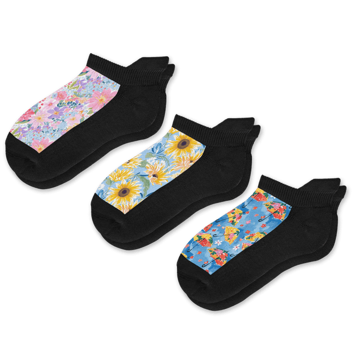 Viasox Bloom Ankle Socks 3-Pack Bundle front view
