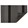 Wonderfully striped, the textured "looped" look of this shag mat is tufted from durable extruded yarns.