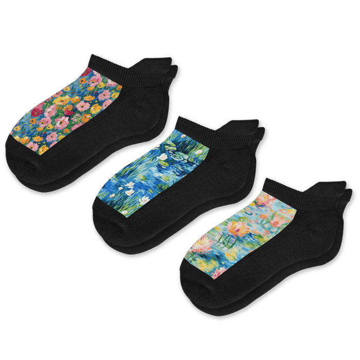 Viasox Brushstrokes Ankle Socks Bundle 3-Pack front view