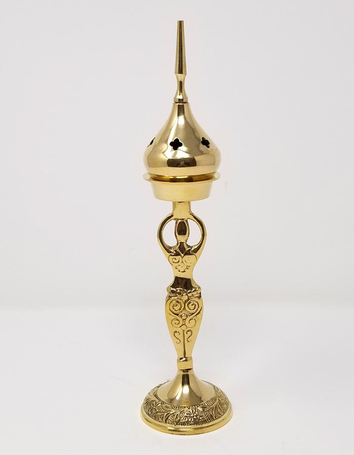 Burner: Brass Goddess Cone Incense Burner