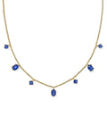 Cailin Delicate Strand Necklace Gold Blue Crystal