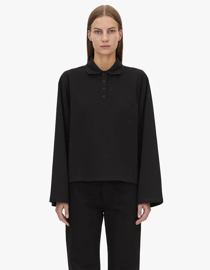 Camilla and Marc Moreno Long Sleeve Polo - Black Hyde Boutique