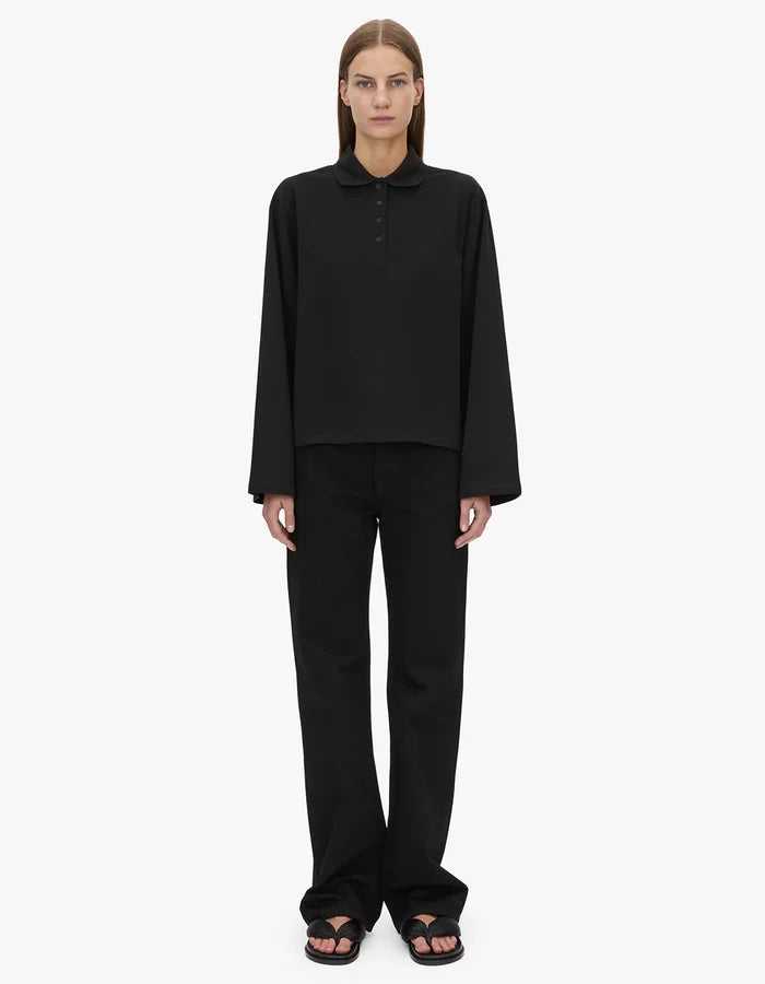 Camilla and Marc Moreno Long Sleeve Polo - Black Hyde Boutique