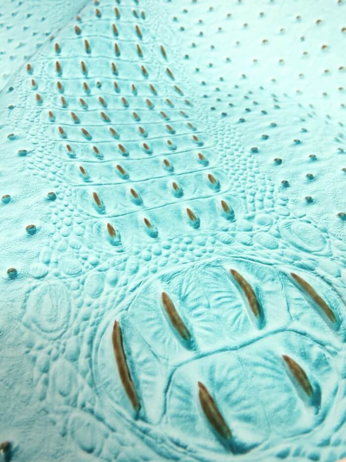 Carnage Red Mutant Ostrich Gator Embossed Vinyl Fabric / Sold By The Yard