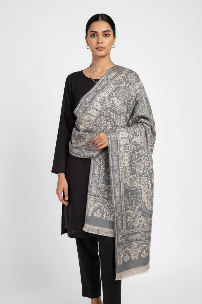 Cashmere Stole Jamawar 28 x 80 inches (approx)