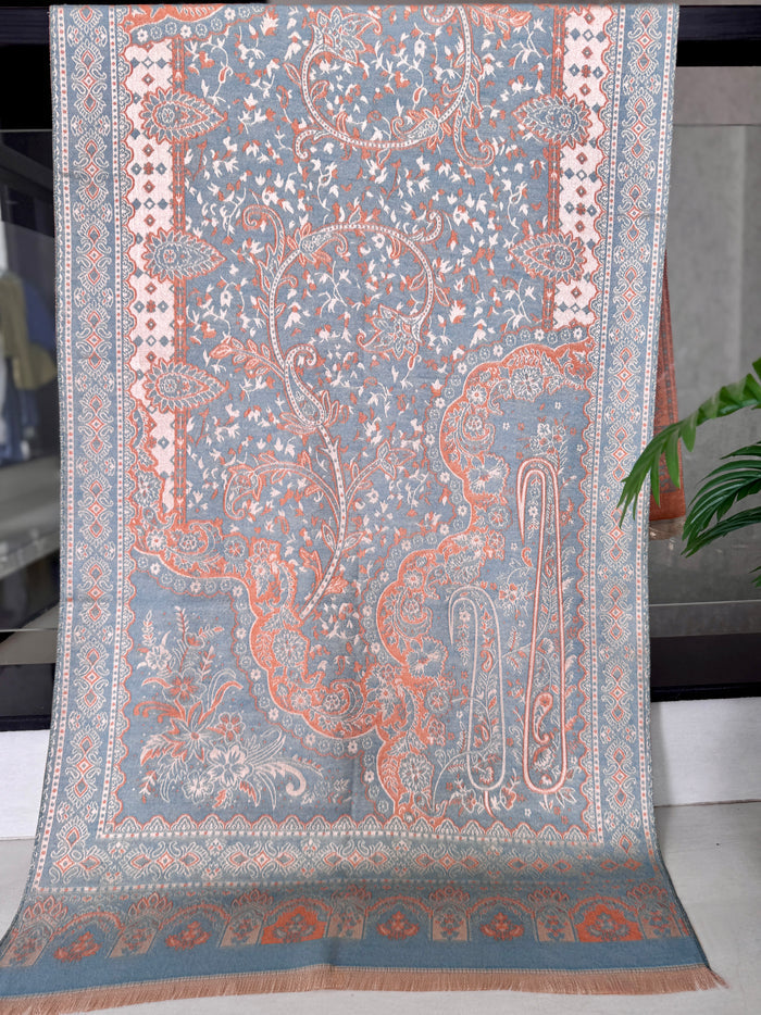 Cashmere Jamawar stole, 28x80 inches