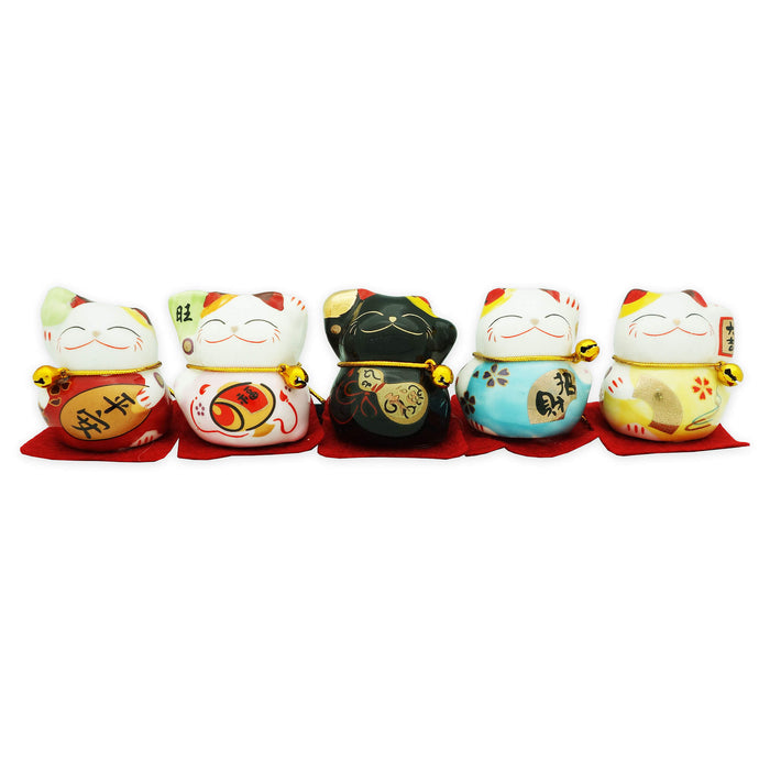 Ceramics 5 Auspicious Wealth Cats