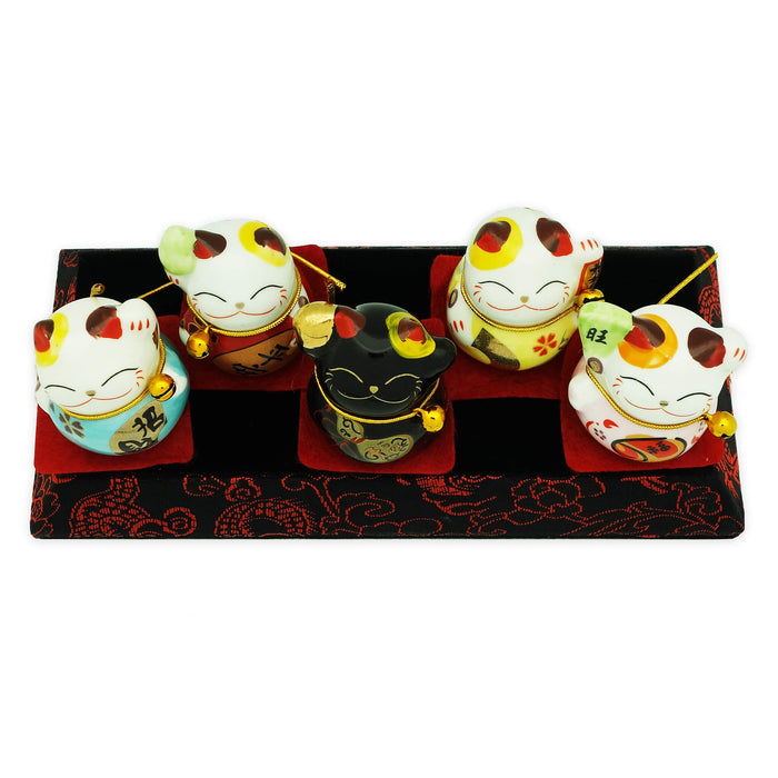 Ceramics 5 Auspicious Wealth Cats