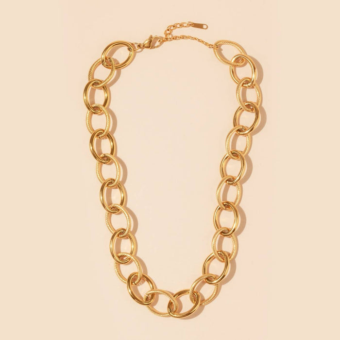 Chain Linked 18K Gold Plated Stainless Necklace